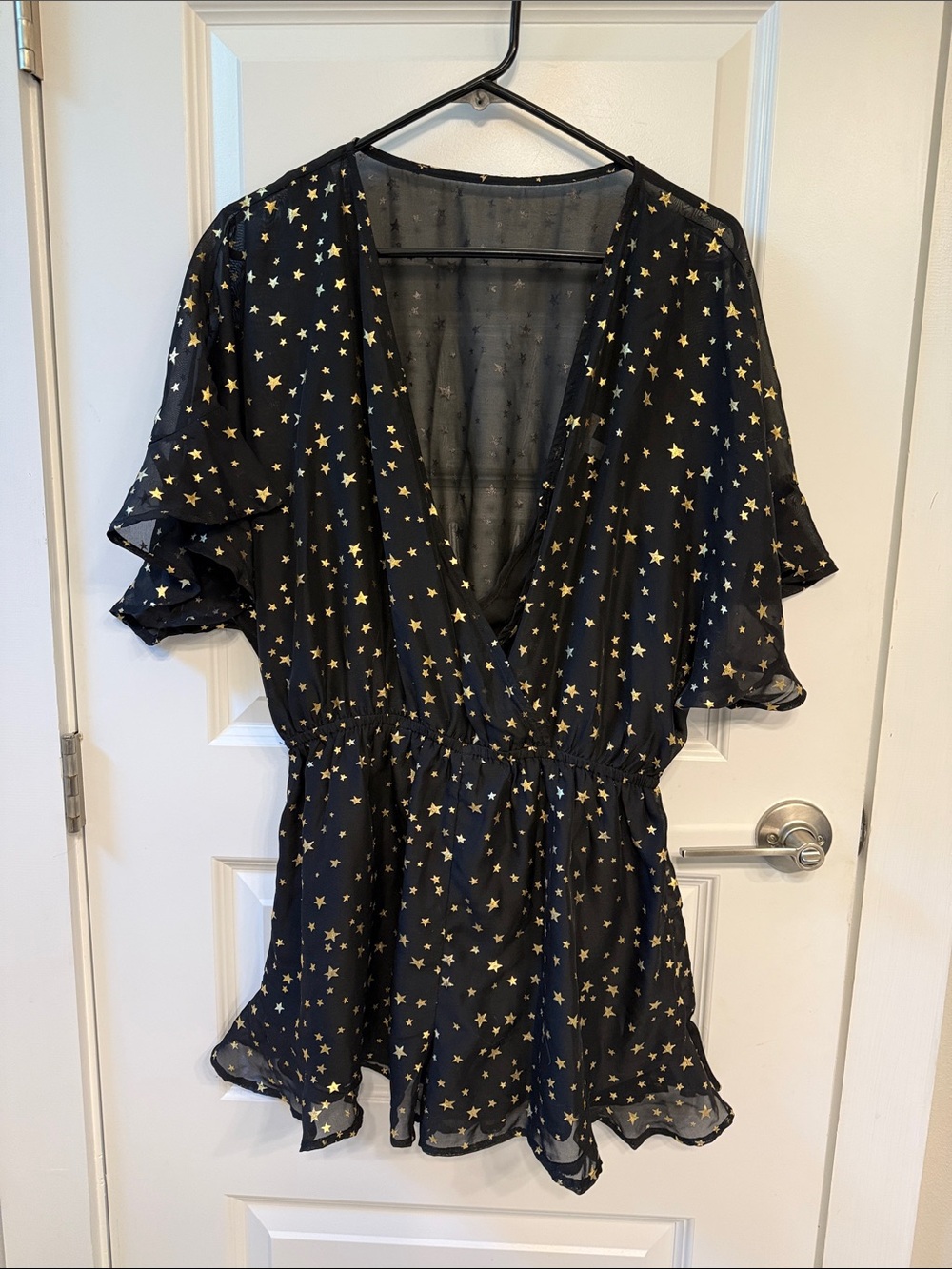 Gianni Bini Black Star-Print V-Neck jumper